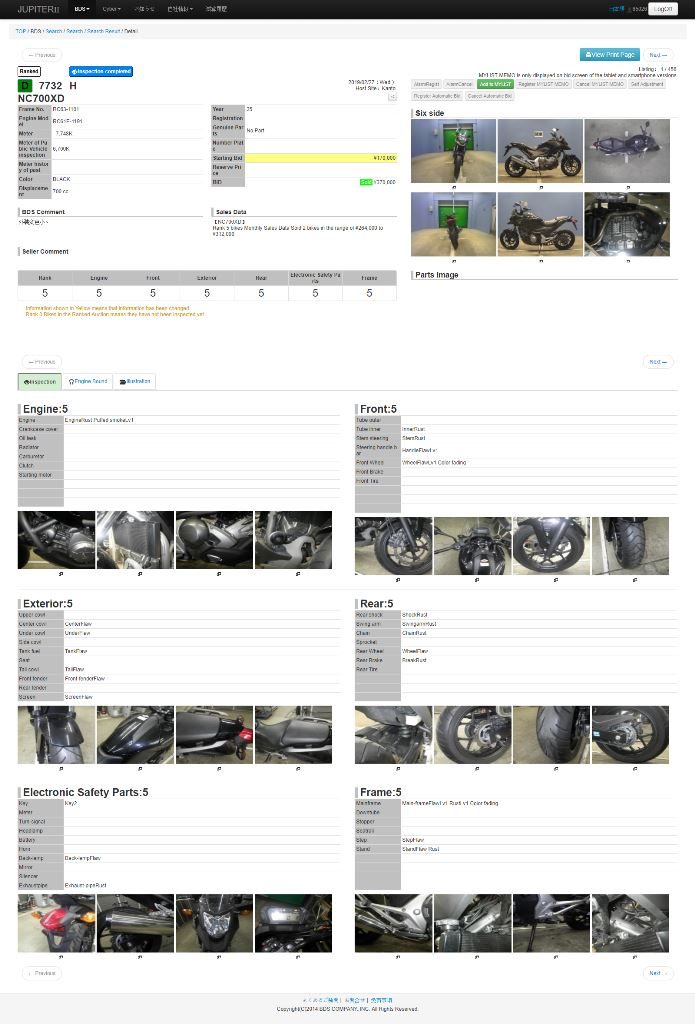 Auktsionnyj list motoauktsiona BDS