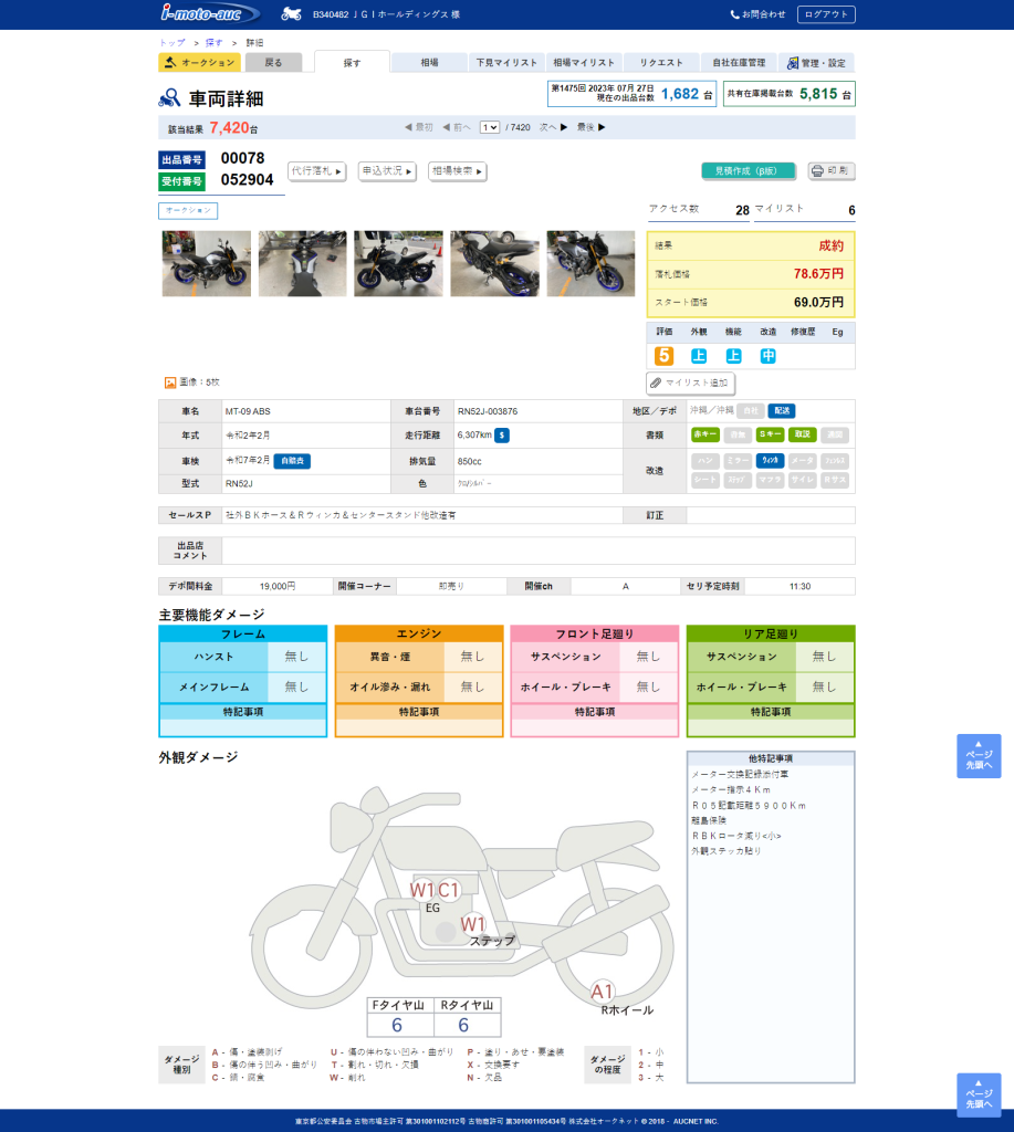 Yamaha MT-09 ABS (6307км) - купить с доставкой в Москве